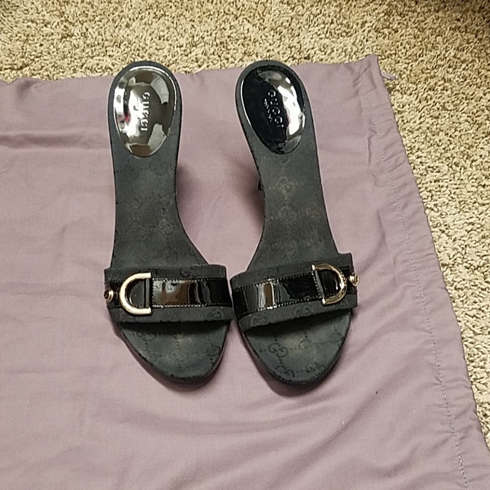Gucci logo mules
